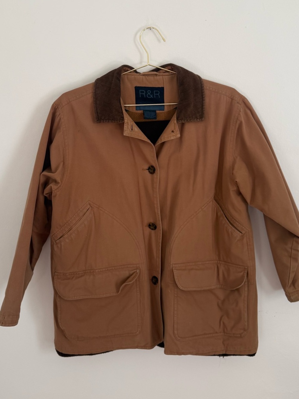 Vintage fleece lined jacket with contrasting collar - Picture 2 of 12